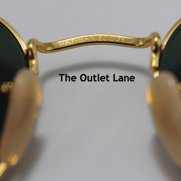 Model Display RayBan Round Metal Green G15 RB3447 Gold Frame - Picture 11 of 16